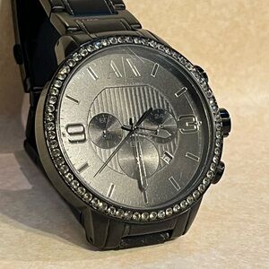 Armani Exchange AX1271 48mm Black Steel Bracelet & Case Mineral Men's Watch